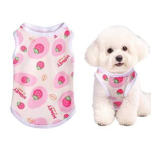 lot 12249 image: Pistha Pink Dog Shirts Cute Summer Dog Clothes Soft Pet T-Shirt Printed Puppy Shirt for Small Medium Dogs Cats Girl(Strawberry1,M)