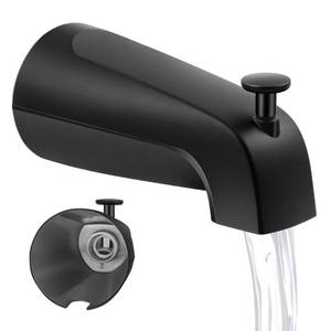 lot 12257 image: Dreyoo 5 14 Inch Bathroom Tub Spout Compatible with Westbrass E531D-1F-62, Fits Wall Front Mount Tub Spout with Shower Diverter 12 IPS Inside Thread Bathtub Faucet(Matte Black)