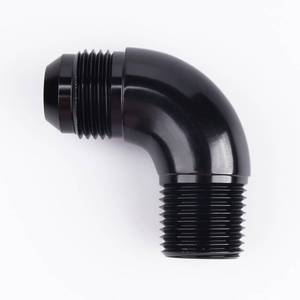 lot 12262 image: AC PERFORMANCE -10 AN Male to 38 NPT 90 Degree One Piece Full Flow Union Fitting Adapter Aluminum Black