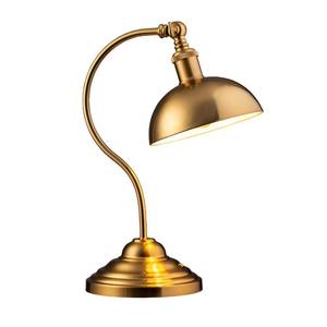 lot 13442 image: OBright Bankers - Cordless LED Table Lamp, Battery-Operated, Rechargeable, 3-Level Dimming, Universal USB-C Charging, 180° Swivel Head, Luxury Metal Shade, Antique Brass