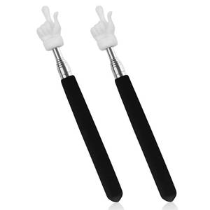 lot 14199 image: 2Pcs Telescopic Teachers Pointer, Extendable Hand Pointer Finger Pointer Stick, Mini Retractable Classroom Pointer for Elementary School Kindergarten Teacher, Classroom Supplies (Black)
