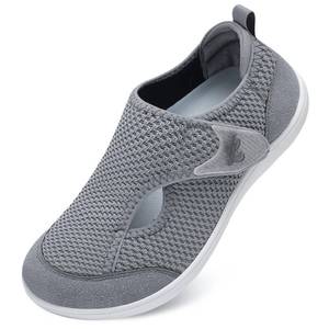 lot 14217 image: LeIsfIt Womens Wide Toe Box Adjustable Diabetic Shoes Breathable Zero Drop Arthritis Edema Barefoot Shoes Grey Size 8.5