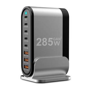 lot 14225 image: USB C Fast Charger  Fast Charging Station  285W-8 Port Desktop Multiple Devices Power Adapter for Laptop MacBook ProAir, DELL, Tablet iPad ProAir, iPhone 161514, Galaxy S2322