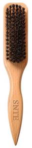 lot 14226 image: 100% Boar Bristle Slick-Back Brush  Natural Wooden Styling Tool to Restore Shine & Frizz Control, Smooth Flyaways  Teasing to Add Volume  Perfect for Sleek Ponytails, Buns & Mens Beard Grooming