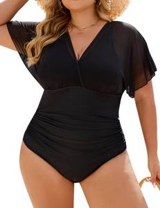lot 14242 image: Blooming Jelly Womens Plus Size Swimsuit One Piece Tummy Control Bathing Suit Black Full Coverage Swimwear��Black, X-Large