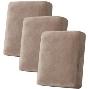 lot 14248 image: H.VERSAILTEX Velvet Stretch Couch Cushion Cover Plush Cushion Slipcover for Chair Loveseat Sofa Cushion Furniture Protector Seat Cushion Sofa Cover (3 Piece Sofa Cushion Covers, Taupe)