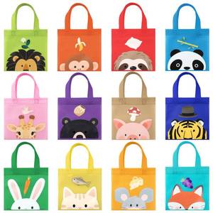 lot 14251 image: Golray 12PCS Non-Woven Safari Goodie Bags, Jungle Party Favor Totes with Handles & Double-Sided Animal Prints for Kids Birthday, Baby Shower & Daily Use, Gift Bags for Party Decorations Supplies