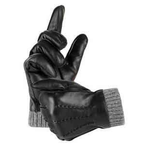 lot 14269 image: EGSSHOP Winter Warm Genuine XXL Leather Gloves, Cashmere Lined Driving Motorcycle Gloves for Men