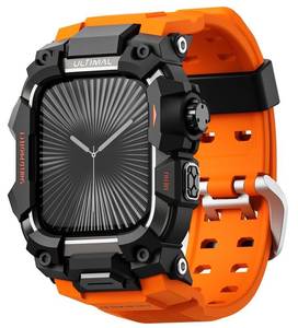 lot 14275 image: ULTIMAL Rugged Case with Band for Apple Watch 46mm,Compatible with Apple Watch Series 1110, Military Grade Shockproof Bumper Cover for iWatch Tactical Band Men (Orange, 46mm)