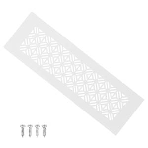 lot 14281 image: PATIKIL 10 x 3 Inch Door Air Vent Cover, Heavy Duty Aluminum Grille Ventilation Cover Louvered with Mounting Screws for Cabinet Wardrobe Door, White
