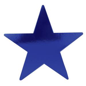lot 14293 image: Beistle 24-Pack Foil Blue Star Cutouts, Patriotic Party Decorations for Special Events & Celebrations, Starry Theme Decor for Wall & Table, 12��