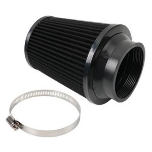 lot 14294 image: Clamp-On Cold Air Intake Filter, High Performance, Washable Filter, Replacement Air Filter, Flange Diameter 3inch76mm Black