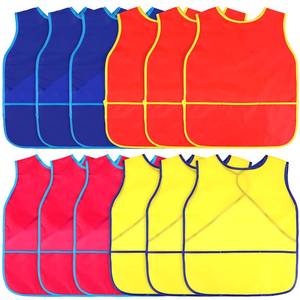 lot 14330 image: Juinipe 12 Pcs Art Smock for Kids Waterproof Painting Aprons Sleeveless Children with Pockets Age 3 to 8 Paint Craft ActivityMulticolor