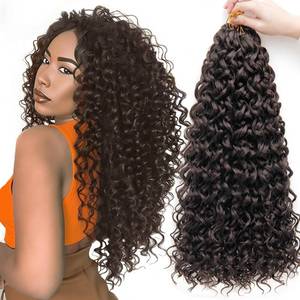 lot 14335 image: 8 Packs Curly Crochet Hair GoGo Curl Crochet hair for Women Deep Wave Braiding hair,Synthetic Bohemian Crochet Braid Water Wave Crochet hair Extensions (4#, 18inch)