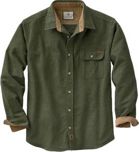lot 14342 image: Legendary Whitetails Mens Long Sleeve Button Down 100% Cotton Flannel Shirt, Army, LRG