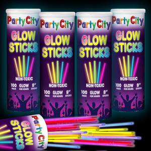 lot 14346 image: Party City 400 Glow Sticks Bulk Party Pack 8���� Neon Glow in the Dark Party Supplies, Glowsticks with Connectors Bracelets & Necklaces, Light Up Favors for Kids, Adults, Birthdays, Parties, Decorations