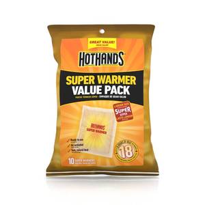 lot 14348 image: HotHands Body & Hand Super Warmers - Long Lasting Natural Odorless Air Activated Warmers - Up to 18 Hours of Heat - 10 Individual Warmers