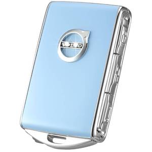lot 14352 image: Car Key Fob Cover for Volvo XC90, XC60, XC40, S60, S90, V90, Zinc Alloy Matte Full Protective Case (Blue)