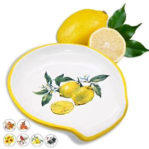 lot 14382 image: Lemon Kitchen Decor - Lemon Spoon Rest, Lemon Decor and Accessories Farmhouse Decorations for Kitchen, 5 Ceramic Large Spoon Rest for Stove Top Utensil Holder Counter - Lemon Christmas Gifts