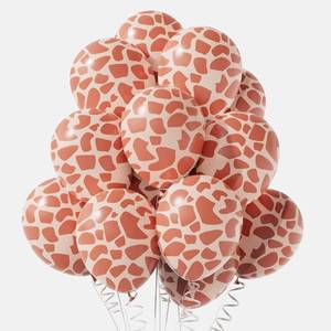 lot 14383 image: Enanal 50pcs Giraffe Print Balloons, 12inch Animal Print Thick Latex Balloons for Safari Jungle Party Supplies Wild One Birthday Baby Shower Wildlife Theme Party Decoration