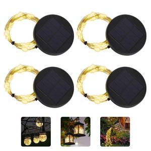lot 14411 image: Watering Can Lights Replacement Tops Solar Lights Replacement Part for 2.36 in, 2.42 in, 2.5 in, 2.76 in, 2.83 in Bottle Port - 4 Pack 2.83 in Warm White Panels Lid Cap with Copper Wire Fairy Lights