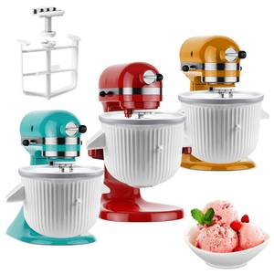 lot 15605 image: Ice Cream Maker Attachment for KitchenAid Stand Mixer, Ice Cream Bowl Compatible with 4.5Qt and Larger Stand Mixers, Ice Cream & Sorbet Gelato Maker Attachment, 2 Quart, White