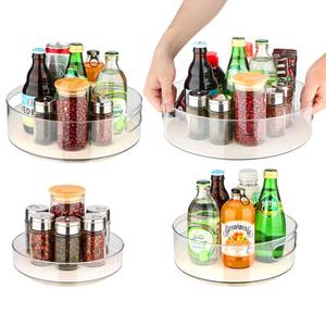 lot 15608 image: 4 Pack Lazy Susan Organizer for Cabinet��Lazy Susan Turntable (8101112 Inch) with Non-Slip Mat and Handles,Turntable Rack for Kitchen,Pantry,Refrigerator,Bathroom and Vanity Countertop