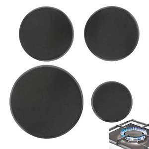 lot 16109 image: TWZKXC 4 Pcs Gas Stove Burner Cap Set, Metal Cooker Hat Replacement Kit, Compatible With SABAF Stoves, Oven Burner Cover, (Black Flat 3.93 x 1, 2.95 x 2, 2.17 x 1)