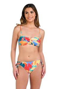 lot 16130 image: La Blanca Womens Bandeau Bikini Swimsuit Top, MultiFantasy Resort, 6