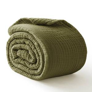 lot 16132 image: 100% Cotton Muslin Blanket Large 50 x 70, Breathable and Lightweight Cotton Throw Blankets for Bed and Couch, Soft Cooling Summer Gauze Blanket for Adults All Season, Olive Green