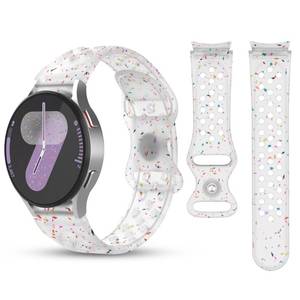 lot 16133 image: Color Speckles Bands Compatible with Samsung Galaxy Watch 7 Band 40mm 44mm, 20mm No Gap Soft Silicone Strap Replacement for Galaxy Watch 6 5 4Classic 6 4FE 40 mmWatch 5 Pro 45mm Women Men