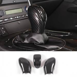 lot 16141 image: PIUGILH Gear Shift Knob Head Cover Trim Compatible with Corvette C6 2005-2013 Interior Accessories, Car Gear Handle Head Cover, 3Pcs (Carbon Fiber Pattern)