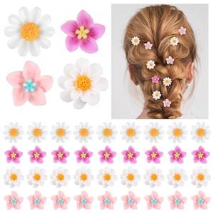 lot 16142 image: BBTO 24 Pcs Mini Flower Hair Clip for Girls Women Lily Daisy Flower Small Hair Pin Wedding Bridesmaid Bridal Clips Elegant Hair Accessory for Party Daily (White, Yellow, Pink)