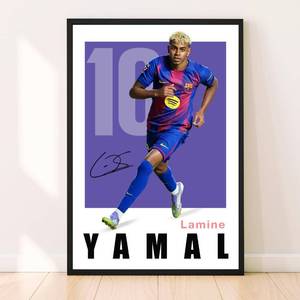 lot 16145 image: Yamal Poster, Famous Soccer Player Posters, Lamine Yamal Posters For Boys Bedroom, Soccer Wall Art, Gift for Fan Football, Lamine Yamal Wall Art, Living Room Sport Room Gift for Fan Football - 12x18 Inches