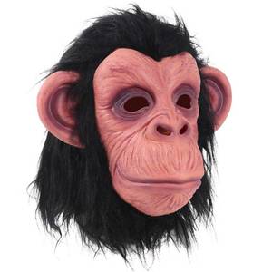 lot 16154 image: Monkey Mask Latex Full Head Animal Black Chimp Mask for Halloween Costume Party, Large