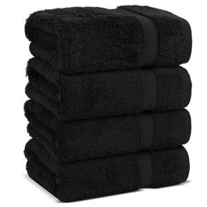 lot 16167 image: Chakir Turkish Linens 100% Cotton Premium Turkish Towels for Bathroom  16 x 30 (4-Piece Hand Towel, Black)