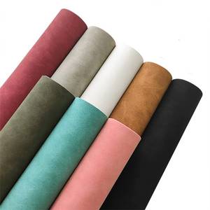 lot 16175 image: 8 Pcs Colored Faux Suede PU Leather Fabric, Soft Smooth Synthetic Crafts Leather Fabric for Handicraft DIY Projects (21cmx30cm)