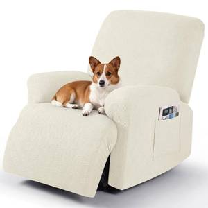 lot 17599 image: Timeles Recliner Covers Recliner Chair Covers Reclining Couch Covers Sofa Slipcovers Stretch Soft Washable (Single-Seater, Cream)
