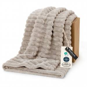 lot 17601 image: Bedsure GentleSoft Throw Blanket for Couch - Cozy Soft Blankets for Women, Cute Small Fleece Throws for Girls, Beige, 50x70 Inches