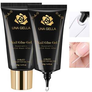 lot 20446 image: UNA GELLA Gel Nail Glue 80g Super Strong U V Solid Soft Gel Lamp Curing Needed Nail Glue 40g2 for Acrylic Nail Tips for Fake Acrylic Press On Nails Extension Soak Off