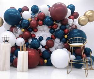 lot 20447 image: Anllecr Burgundy Navy Blue Gold Balloons Garland Arch Kit,132Pcs DIY Balloons Garland with Burgundy Navy Blue Metallic Gold for Women Kids Birthday Wedding Party Decorations(red white blue Balloons)