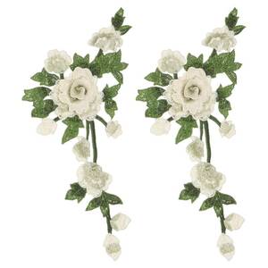 lot 20451 image: uxcell Peony Flowers Embroidery Patches, 13.8 SewIron on Patches Floral Flower Appliques Embellishments for Clothes Dress Jackets Bags DIY Crafts Sew Making, White