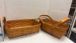 lot 1008 image: Longaberger Handwoven Wood Basket Set