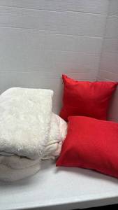 lot 1029 image: Throw blanket and pillows