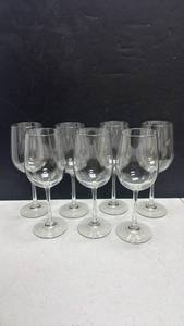 lot 1053 image: Clear Glass Wine Glasses Set of 7
