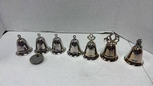 lot 1076 image: Lenox Kirk Stieff Silver Plated Christmas Bell Collection 1987-1993