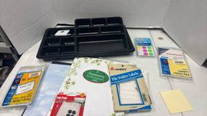 lot 1084 image: Office Supply Bundle - Desk Organizers, Labels, and Stationery Set