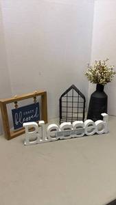 lot 1203 image: Blessed and other home decor