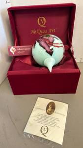 lot 1225 image: Ne Qwa hand blown glass ornament signed  with COA