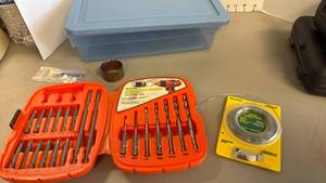 lot 1244 image: Black &Decker Firestorm drivers, 20 gauge  galvanized wire with plastic tote